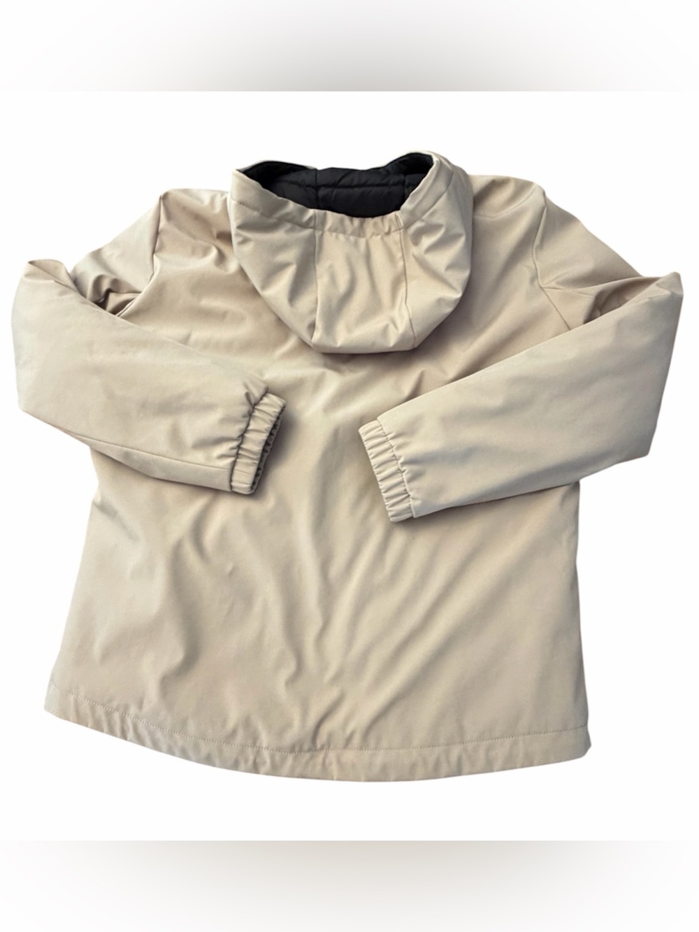 Calvin Klein Beige Hooded Puffer Style Jacket with Black Lining - Picture 2 of 3